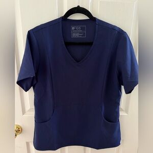 Figs Deep Blue V-Neck Scrub Top